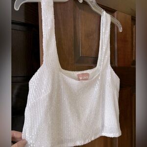 Show Me Your Mumu cropped sequined tank